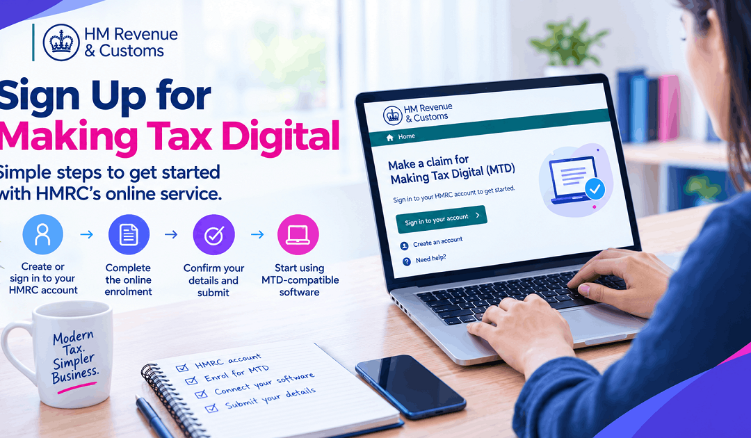 Sole trader signing up for Making Tax Digital on HMRC's online service.